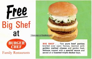 Advertisment for the Big Shef at Burger Chef